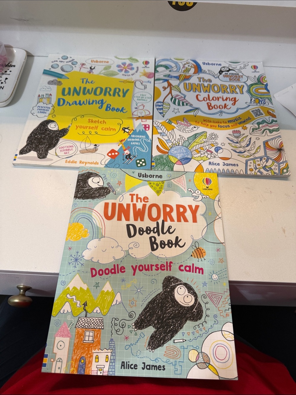 Usborne The Unworry Doodle Book — Blue Illustrated Kids Activity Book set